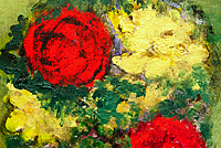 福沢一郎 赤と黄の花