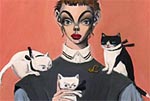 金子國義 四匹の猫と少女