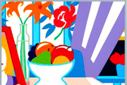 トム・ウェッセルマン 百合と果物の静物画